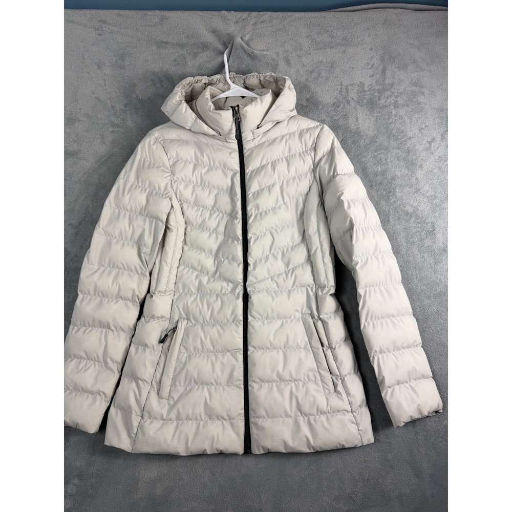 32 Degrees Heat Womens Small White Hooded Puffer Jacket Quilted Gorpcore Utility